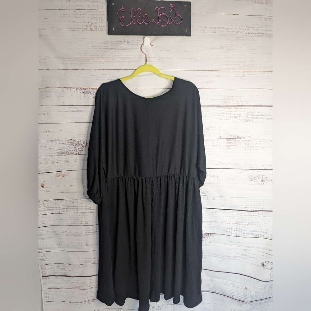 NWT Ava & Viv Black Textured Dress w/ Pockets XXL, 2X - Picture 2 of 5